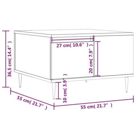 Stolik kawowy, dąb sonoma 55x55x36,5 cm materiał drewnopochodny