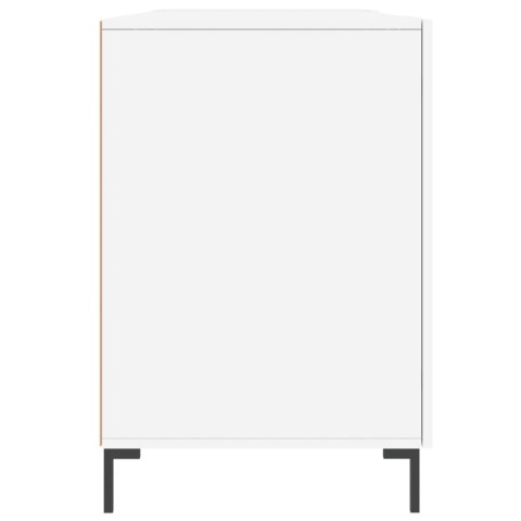 Biurko białe z połyskiem, 140x50x75 cm, materiał drewnopochodny