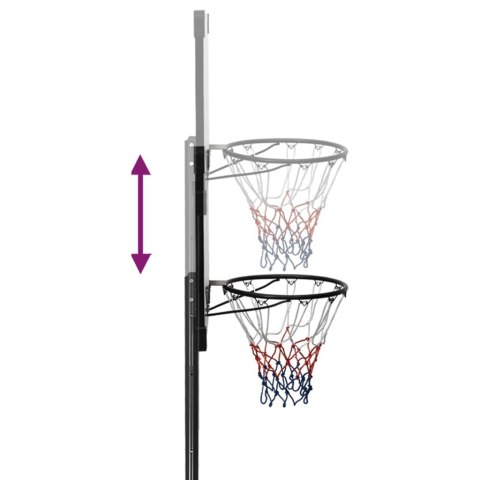 Stojak do koszykówki z przezroczystą tablicą, 235-305 cm