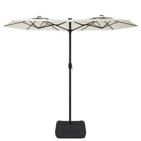 Parasol ogrodowy podwójny, piaskowa biel, 316x240 cm