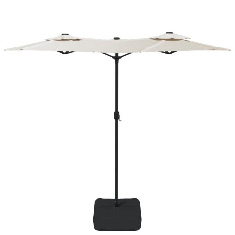 Parasol ogrodowy podwójny, piaskowa biel, 316x240 cm