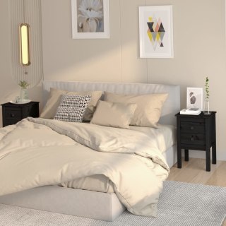 Szafki nocne, 2 szt., czarny, 40x35x61,5cm, lite drewno sosnowe