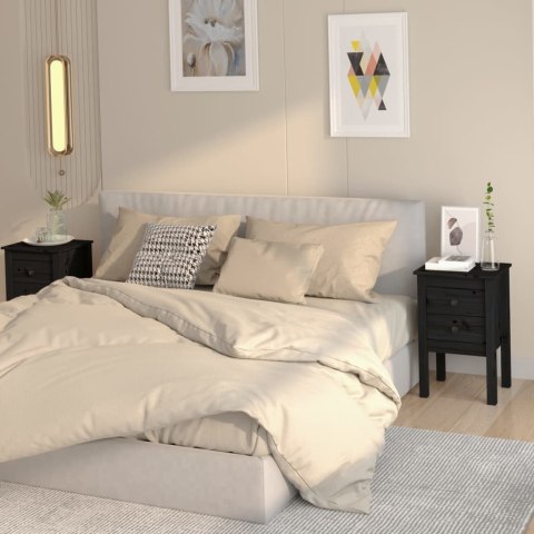 Szafki nocne, 2 szt., czarny, 40x35x61,5cm, lite drewno sosnowe