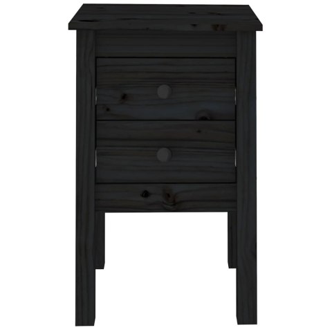 Szafki nocne, 2 szt., czarny, 40x35x61,5cm, lite drewno sosnowe