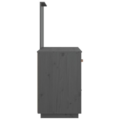 Toaletka, szara, 95x50x134 cm, lite drewno sosnowe