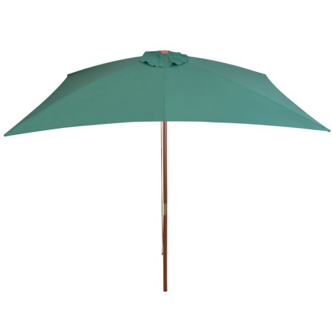 Parasol ogrodowy, 200x300 cm, drewniany stelaż, zielony