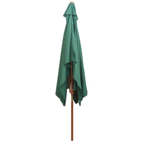 Parasol ogrodowy, 200x300 cm, drewniany stelaż, zielony