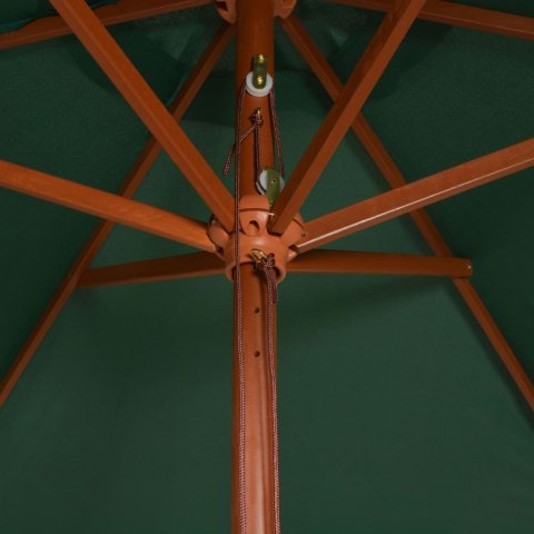 Parasol ogrodowy, 200x300 cm, drewniany stelaż, zielony