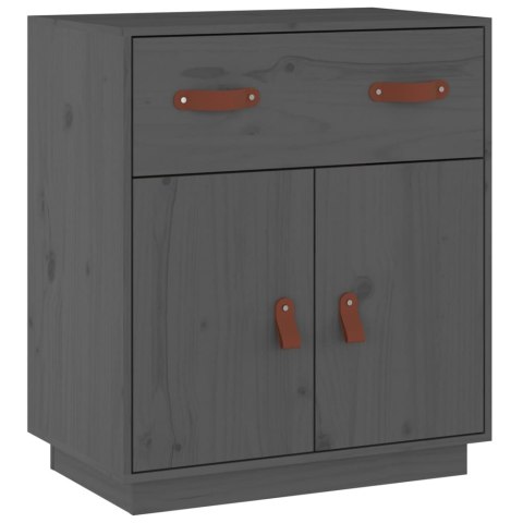 Szafka, szara, 65,5x40x75 cm, lite drewno sosnowe