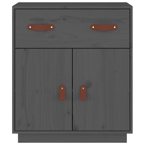 Szafka, szara, 65,5x40x75 cm, lite drewno sosnowe
