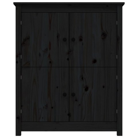 Szafka, czarna, 83x41,5x100 cm, lite drewno sosnowe