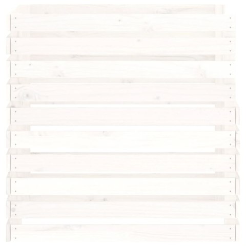 Kompostownik, biały, 80x80x78 cm, lite drewno sosnowe