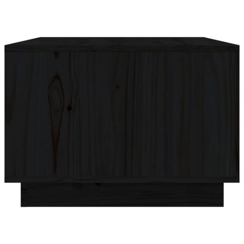 Stolik kawowy, czarny, 80x50x35 cm, lite drewno sosnowe
