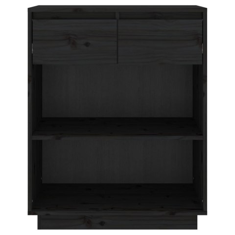 Szafka, czarna, 60x34x75 cm, lite drewno sosnowe