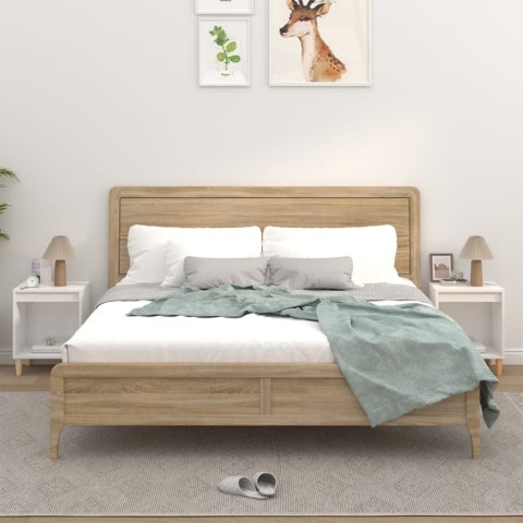Szafki nocne, 2 szt., białe, wysoki połysk, 40x35x50 cm