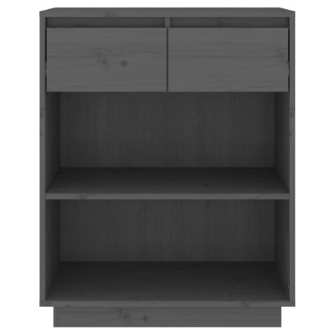 Szafka, szara, 60x34x75 cm, lite drewno sosnowe