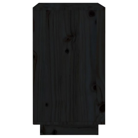 Szafka na wino, czarna, 55,5x34x61 cm, lite drewno sosnowe