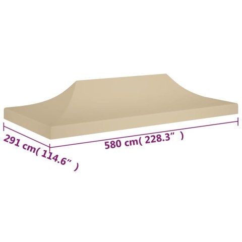 Dach do namiotu imprezowego, 6 x 3 m, beżowy, 270 g/m²