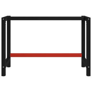 Metalowa rama pod blat roboczy, 120x57x79 cm, czarno-czerwona