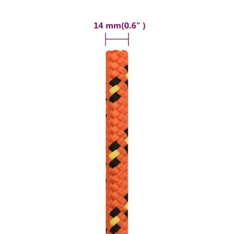 Linka żeglarska, pomarańczowa, 14 mm, 250 m, polipropylen