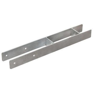 Kotwy do słupków, 6 szt., srebrne, 8 x 6 x 60 cm, stal