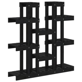 Kwietnik, czarny, 104,5x25x109,5 cm, lite drewno sosnowe