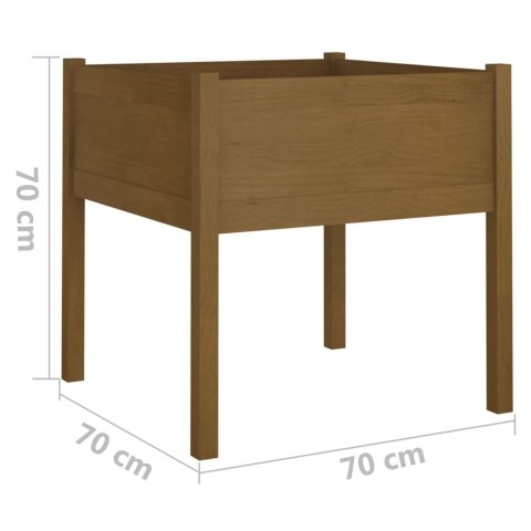 Donice ogrodowe, 2 szt., miodowy brąz, 70x70x70 cm, sosnowe