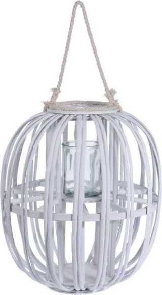 Lampion wiklinowy latarnia biała 26x43cm