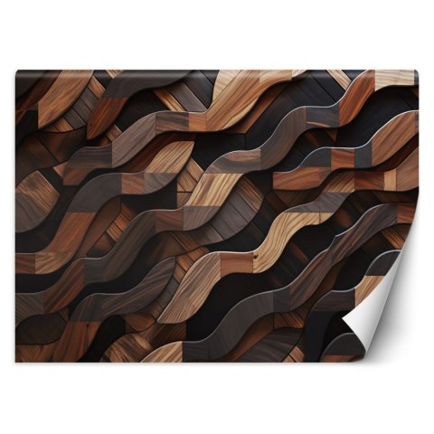 Fototapeta, Brązowe fale abstrakcja 3D - 300x210