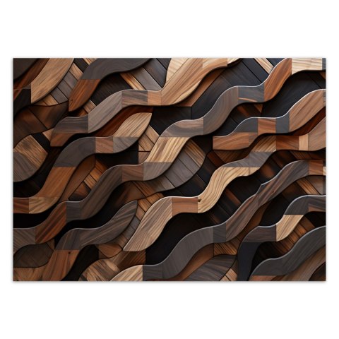 Fototapeta, Brązowe fale abstrakcja 3D - 300x210