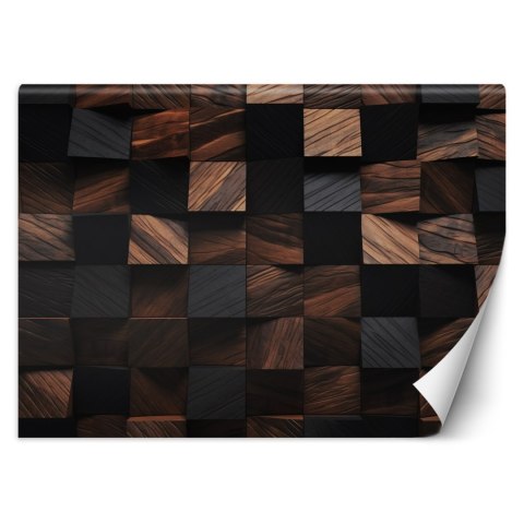Fototapeta, Mozaika drewniana kostka 3D - 150x105