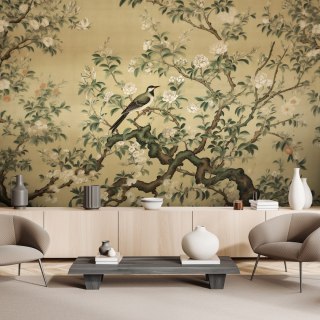 Fototapeta, Ptak Abstrakcja Chinoiserie - 400x280