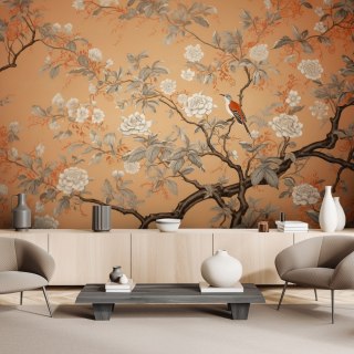 Fototapeta, Ptak Drzewo Chinoiserie - 150x105