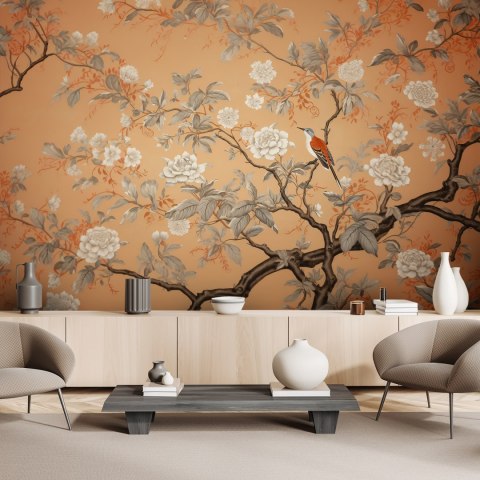 Fototapeta, Ptak Drzewo Chinoiserie - 450x315