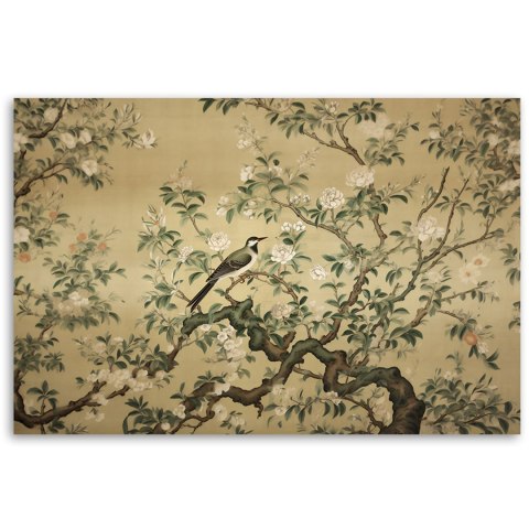 Obraz na płótnie, Ptak Abstrakcja Chinoiserie - 90x60