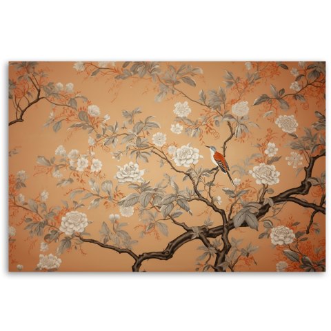 Obraz na płótnie, Ptak Drzewo Chinoiserie - 90x60