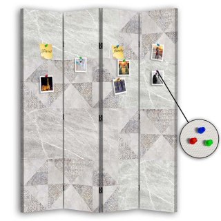Parawan dwustronny korkowy, Geometria i pastele - 145x170