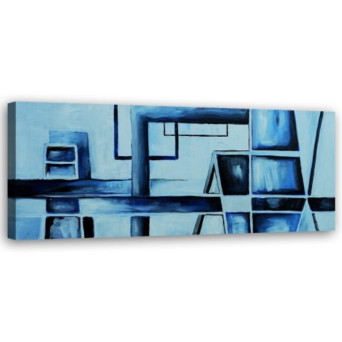 Obraz na płótnie, Abstrakcja niebieska - 120x40
