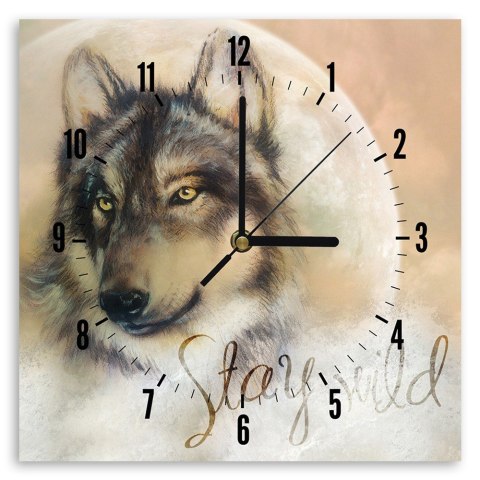 Obraz z zegarem, Stay wild - 80x80