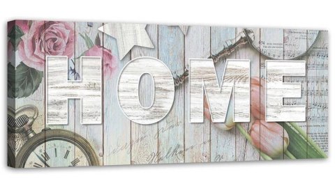 Obraz na płótnie, Rustykalny styl napis Home - 120x40