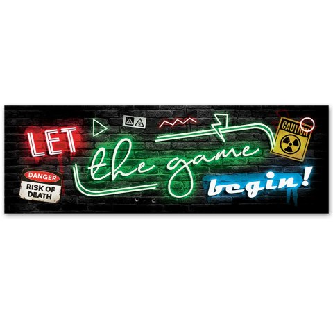 Obraz na płótnie, Napis dla gracza neon gaming - 120x40