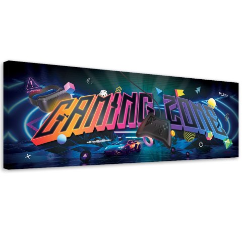 Obraz na płótnie, Napis gaming zone - 150x50
