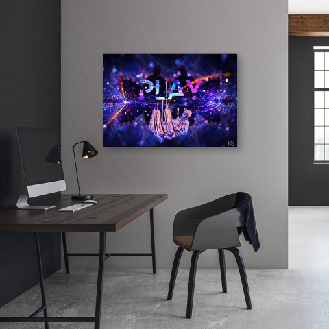 Obraz na płótnie, Neon z napisem Play - 100x70
