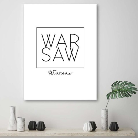 Obraz na płótnie, Napis Warszawa - 40x60