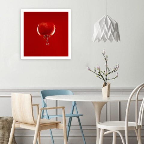Obraz na płótnie, Pomidor i krople wody czerwony - 30x30