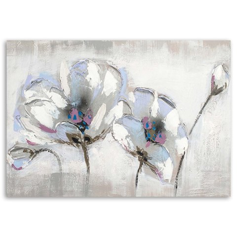 Obraz na płótnie, Malowane kwiaty shabby chic - 90x60