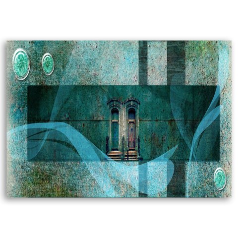 Obraz na płótnie, Okno, architektura, turkusowy - 60x40