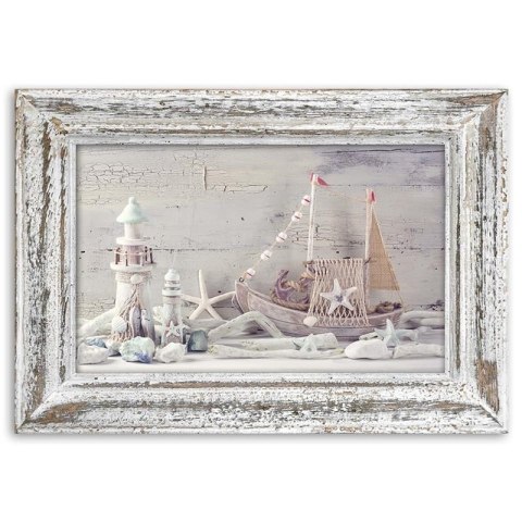 Obraz na płótnie, Pamiątki znad morza shabby chic - 100x70