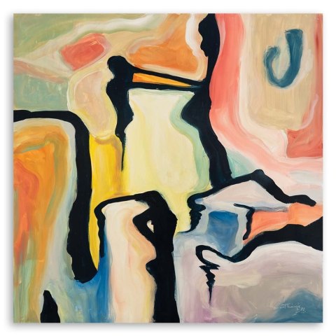 Obraz na płótnie, Pastelowa abstrakcja - 40x40