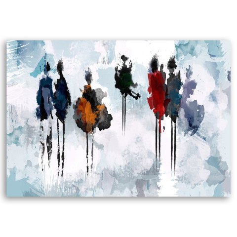 Obraz na płótnie, Spacer Kobiet Abstrakcja - 90x60